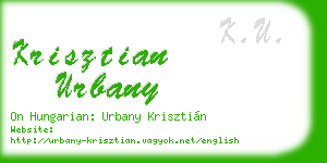 krisztian urbany business card